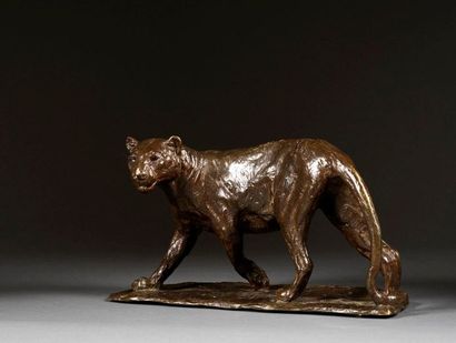 ROGER GODCHAUX Roger GODCHAUX (1878-1958) - Rotating panther - Bronze with richly...