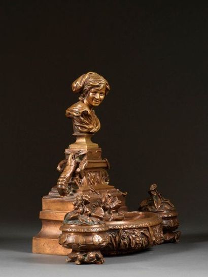 JEAN-BAPTISTE CARPEAUX Jean-Baptiste CARPEAUX (1827-1875) - Inkwell, model with "Le...