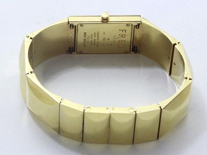 FRED FRED ''MODÈLE CUT'' - Montre bracelet de dame en or 750 millièmes, cadran nacré...