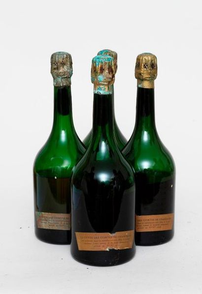 Taittinger 4 bouteillles CHAMPAGNE TAITTINGER (estimé entre 1961 et 1970) Comte de...