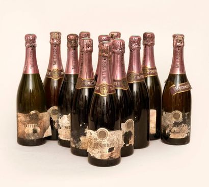 Taittinger 12 bottles CHAMPAGNE TAITTINGER 1962 Brut rosé (levels estimated good/lightly...