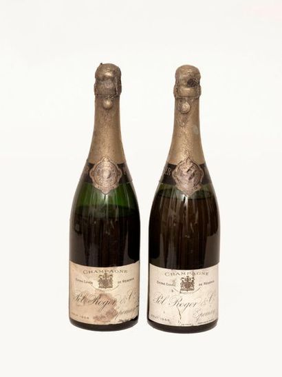 POL ROGER 2 bouteilles : 1 CHAMPAGNE POL ROGER 1955 Vintage Brut, 1 CHAMPAGNE POL...