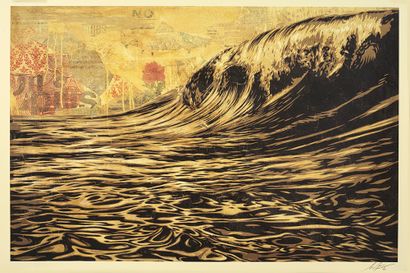 Shepard FAIREY Shepard FAIREY ( Born in 1970 ) - Dark wave, 2020. Silkscreen in colors...