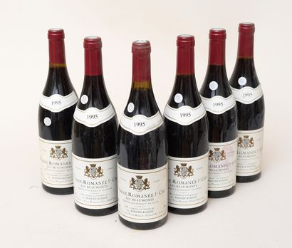 Vosne Romanée 6 bottles VOSNE ROMANEE 1995 "Les Beaumons" Pernin& fils (labels faded,...