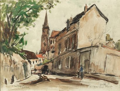 Fernand HERBO Fernand HERBO ( 1905-1995 ) - St Leu d'Esserent.watercolor signed and...