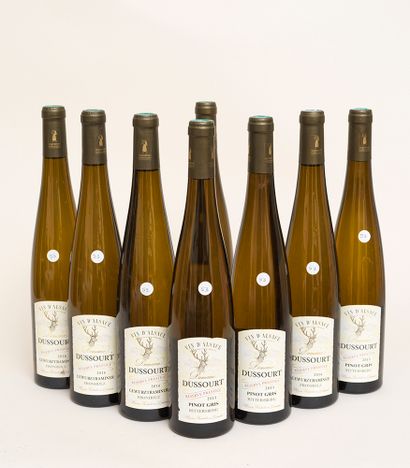 Alsace 8 bottles: 4 Alsace 2016 Gewurztraminer Domaine Dussourt + 4 Alsace 2013 Pinot...
