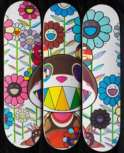 Takashi MURAKAMI Takashi MURAKAMI- Teddy Flower - ComplexCon Deck (set of 3), 2019...