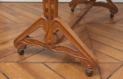 Louis MAJORELLE Louis MAJORELLE (1859-1926) - Planter table in solid wood and flamed...