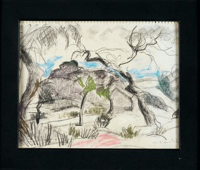 Willy EISENSCHITZ Willy EISENSCHITZ (1889-1974) - Landscape of Provence - Pastel...