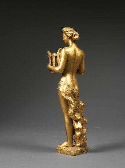 Hubert YENCESSE Hubert YENCESSE (1900-1987) - Erato - Bronze doré.Tirage d'artiste...