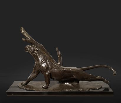 André-Vincent BECQUEREL 
André-Vincent BECQUEREL (1893-1981) - Panther rubbing against...