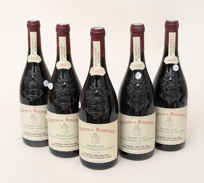 Châteauneuf du Pape 5 bouteilles CHÂTEAUNEUF DU PAPE 1997 Château de Beauscastel...