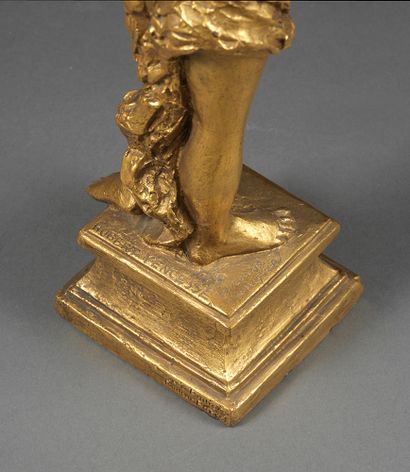 Hubert YENCESSE Hubert YENCESSE (1900-1987) - Le Chant - Bronze doré. Tirage d'artiste...