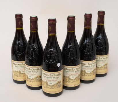 Châteauneuf du Pape 6 bouteilles CHÂTEAUNEUF DU PAPE 1998 Château La Nerthe (étiquettes...