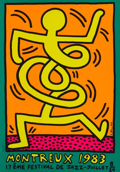 Keith HARING Keith HARING - D'après - Montreux Jazz Festival - Affiche sérigraphique...