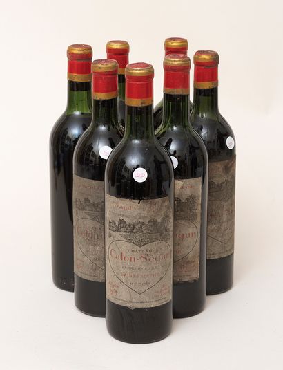 Calon Ségur 7 bouteilles CHÂTEAU CALON SÉGUR 1957 3e Gc Saint-Estephe (niveaux léger...
