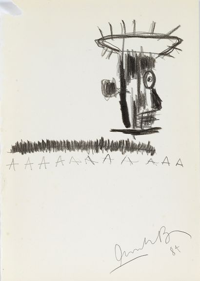 null 
Jean-Michel BASQUIAT (1960-1988)- Untitled subject (Head with Crown of Thorns)...