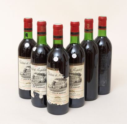 Château de Roquebert 6 bottles CHÂTEAU DE ROQUEBERT 1970 1er Côtes de Bordeaux (levels:...