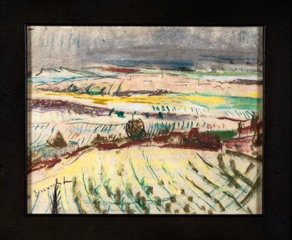 Willy EISENSCHITZ Willy EISENSCHITZ (1889-1974) - Paysage de provence - Pastel sur...