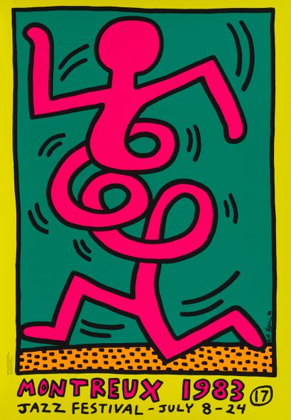 Keith HARING Keith HARING - From - Montreux Jazz Festival - Silkscreen poster - 99...