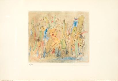 Otto WOLS Otto WOLS (1913 - 1951) - Les Fous, 1938 - Gravure en couleurs sur papier...