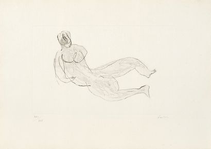 Jean FAUTRIER Jean FAUTRIER (1898-1964) - Nude, 1942 - Heliogravure and etching on...