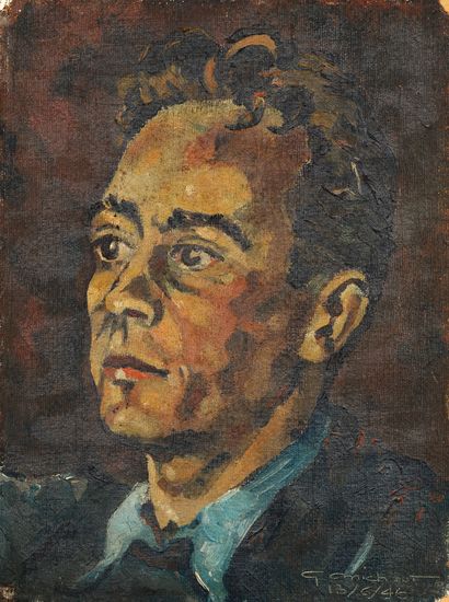 G.Michaut G. MICHAUT " Portrait of a man " Oil on canvas signed lower right 36 x...
