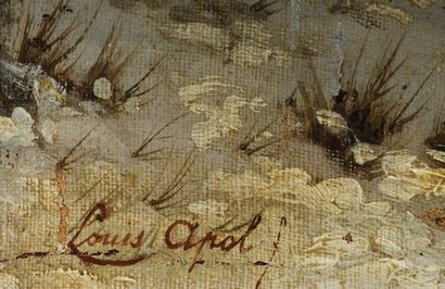 Louis Apol Louis APOL (1850-1936) - Paysage d'hiver -Huile sur toile signée - 37...
