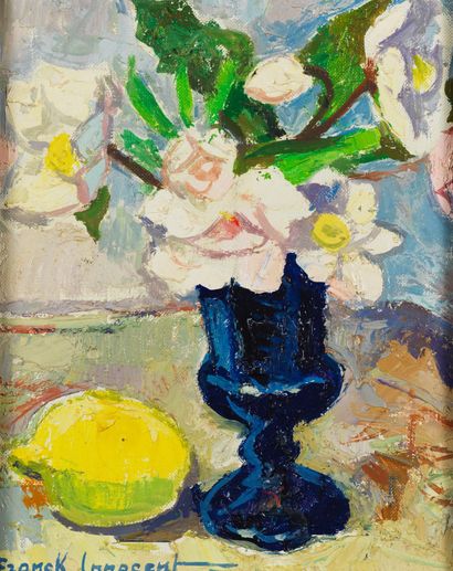 Franck Innocent 
Franck INNOCENT (1912 - 1983) «Roses de Noël » 

Huile sur toile...