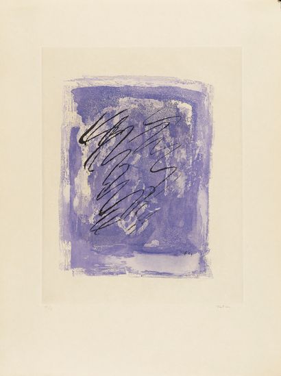 Jean FAUTRIER Jean FAUTRIER (1898-1964) - Griffure sur fond violet - Etching aquatint...