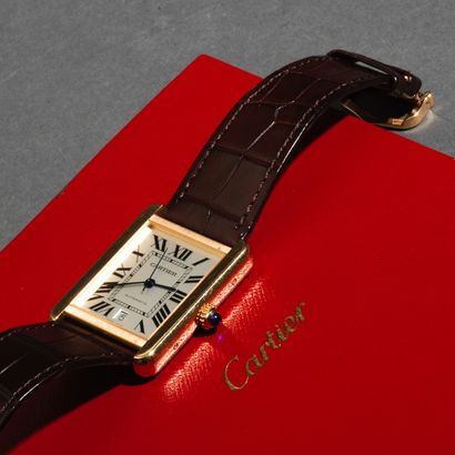 Cartier CARTIER TANK SOLO XL - Heure, minute, seconde centrale, date - Mouvement...