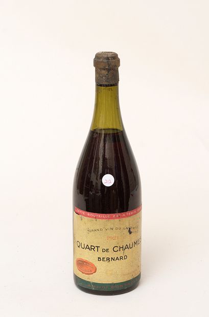 Quart de Chaume 1 bouteille QUART DE CHAUME 1921 (Grand vin du Layon) Bernard (niveau...