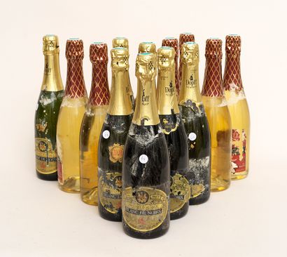 Alsace 13 bottles : 6 ALSACE 2007 Cuvée Bartholdi (Crémant) Dopff, 7 ALSACE 2008...