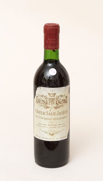 Château Saint Jacques 1 bouteille CHÂTEAU SAINT-JACQUES 1967 Bordeaux (étiquette...