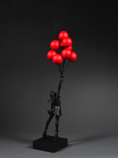 BANKSY BANKSY (d'après) (1974) - Flying Balloon Girl Toy - Black & Red - Hauteur...