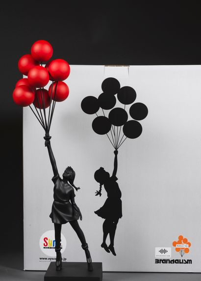 BANKSY BANKSY (d'après) (1974) - Flying Balloon Girl Toy - Black & Red - Hauteur...