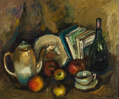 Gervais Leterreux Gervais LETERREUX (1930-2003) - Still life with cup, coffee pot...