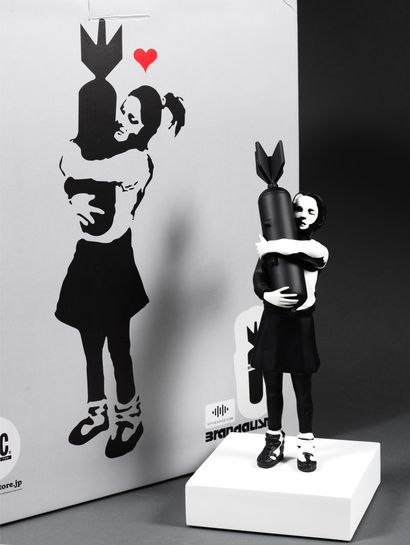BANKSY BANKSY (after) (1974) - Bomb Hugger Toy - White black - Height: 32 cm - original...