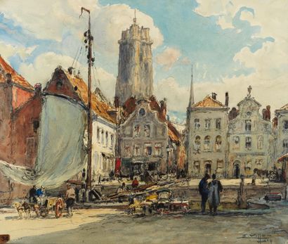 Eugène Villon Eugène VILLON (1879-1951) - Mechelen (Flemish Region) - Grand Place...