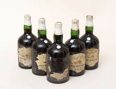 Porto 5 bottles PORTO DEL OROR Vintage Character (labels very damaged, torn, almost...