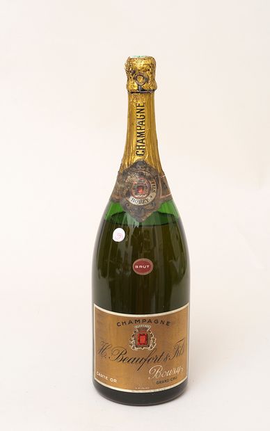 Champagne 1 magnum CHAMPAGNE H.BEAUFORT Carte d'Or brut (niveau bas, étiquette fanée,...