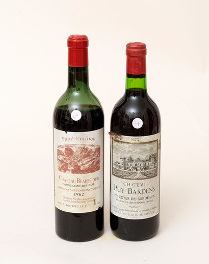 Vins divers 2 bottles: 1 CHÂTEAU BEAUSÉJOUR DUFFAU-LAGARROSSE 1962 1st GCC (B) Saint-Emilion,...