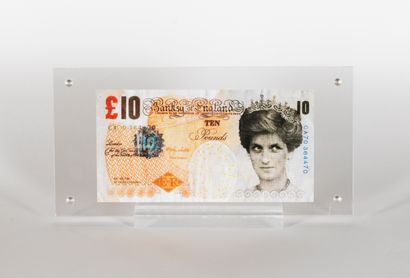 BANKSY (after) Banksy (d'après) - Lady Di Faced Tenner (Billet fac-similé de 10 £),...