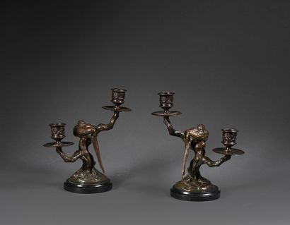 Antoine-Louis Barye Antoine-Louis BARYE (1795-1875) - Torches at the end of a table,...