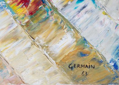Jacques GERMAIN Jacques GERMAIN (1915-2001) - Composition, 1963 - Huile sur toile...