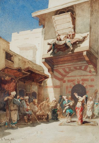Alberto PASINI Alberto PASINI (1826- 1899) - Orientalist scene - Watercolour signed...