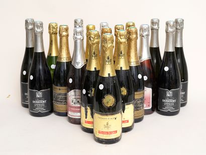 Vin 19 bouteilles : 6 ALSACE Cuvée émotion (Crémant) Domaine Dussourt, 5 ALSACE Cuvée...