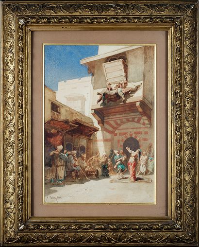 Alberto PASINI Alberto PASINI (1826- 1899) - Orientalist scene - Watercolour signed...