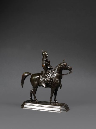 Antoine-Louis Barye Antoine-Louis BARYE (1795-1875)- Caucasian warrior - Bronze with...
