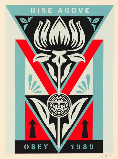 Shepard FAIREY Shepard FAIREY - Rise Above or Deco Flower, 2019 - Serigraph signed...